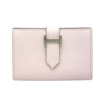 【二手名牌BRAND OFF】HERMES 愛馬仕【再降價】粉色 Epsom皮革 Bearn 卡夾 B刻