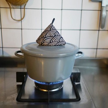 樸房 日本布藝防燙鍋蓋帽砂鍋土鍋隔熱墊三角霜山可懸掛隔熱手套