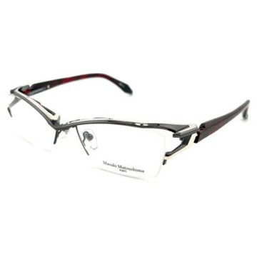 Masaki鈦金屬半框光學眼鏡/鐵灰/銀色/深紅#MF1310 C3
