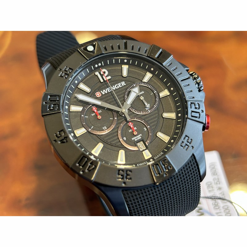 あすつく】 ウェンガー 腕時計 WENGER Seaforce Chrono シーフォース クロノグラフ 43mm ブラック文字盤  01.0643.120 クォーツ 国内正規品 | LINEブランドカタログ