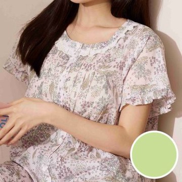 華歌爾睡衣-仕女系列 M-LL60支純棉居家休閒-短袖褲裝睡衣(蘋果綠)LWZ86961G6