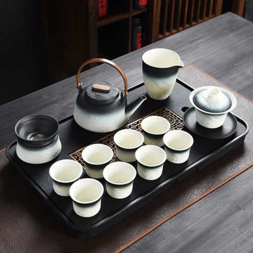 2024新款功夫茶具套裝家用辦公會客蓋碗茶壺側把壺茶杯六君子茶盤