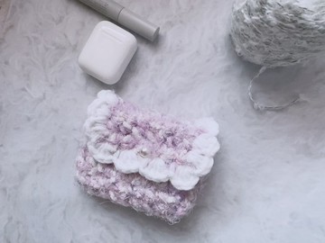 編織包 耳機包 零錢包 卡包 AirPods耳機收納 礦包 化妝包 - 花邊