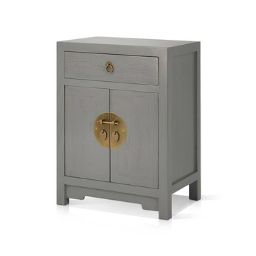 【C'est Chic】頤和榆木雙門單抽櫃-幅45cm-風化灰