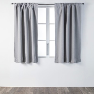 PALETTE三明治遮光條紋緹花半腰窗簾270x165cm 卵石灰