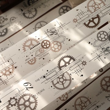壹洱文創第 16 期新品切模【齒輪線跡】打底和紙膠帶字素手賬 PET