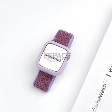 適用 Apple watch 9 8 7 SE 6 5 4 38 40 44 41 45 49 編織尼龍錶帶 搭配軟殼