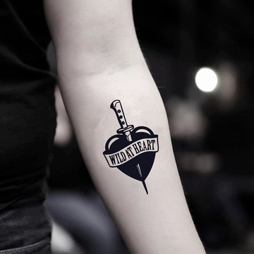 OhMyTat 狂野的心 Wild at Heart 刺青圖案紋身貼紙 (2 張)