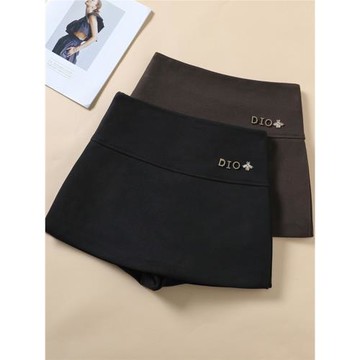 黑色開叉毛呢半身裙女2025春秋新款高腰爆款小香風a字包臀短裙褲