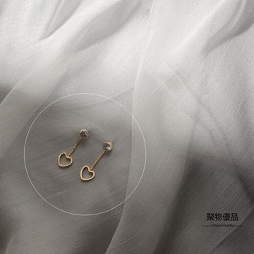 簡約桃心耳環女韓國百搭小耳墜精致少女耳飾短款耳釘【聚物優品】
