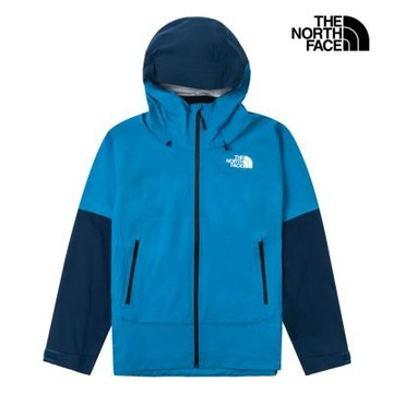 【The North Face 官方旗艦】北面男款藍色防水透氣可調節可打包連帽衝鋒衣｜8AMZ5GO