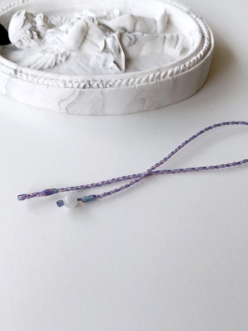 月光石 紫羅蘭色+玫瑰粉+薰衣草色+粉藍 四股編 蠟線 / 戀人之