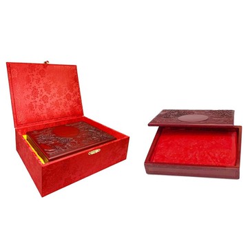 徠福 NO.2293 高級手雕藝術印泥盒 (布面) (木盒) (21×15cm) (機關、宮廟專用)