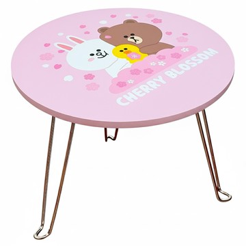 Hiromimi LINE FRIENDS 摺疊桌 輕巧好收納 E1級密度版  愛的抱抱 粉紅色  1張