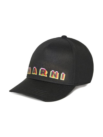 Marni Kids - logo-print cotton cap - kids - Cotton - 46 cm - Black
