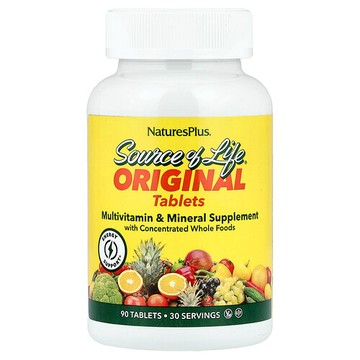 NaturesPlus, Source Of Life Original，多維生素和礦物質補劑，90 片