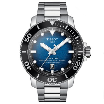TISSOT 天梭  Seastar 2000 海洋之星600米潛水機械錶-藍/46mm T1206071104101