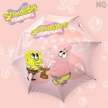 全新 海綿寶寶遮陽傘黑膠防曬防紫外線晴雨兩用卡通可愛萌趣日系ins風