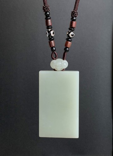 天然和田玉 無事牌 福到眼前 項鍊 開運 保平安 送禮