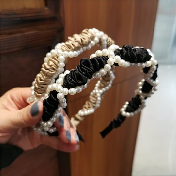 珍珠發箍法式頭箍短發復古高級發卡女夏季仙氣年新款網紅夏天