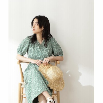エヌナチュラルビューティベーシック フラワープリントカシュクールワンピース S Size Line レディース グリーン柄1 通販 Lineポイント最大get Lineショッピング