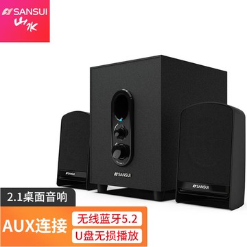【藍牙連接穩定】山水音響臺式電腦音響家用小音箱迷你重低音炮有線2.1聲道多媒體-享樂