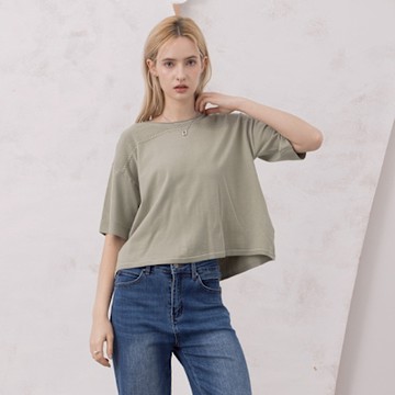 【MASTINA】細鉤針後綁帶針織衫 綠 灰(魅力商品)