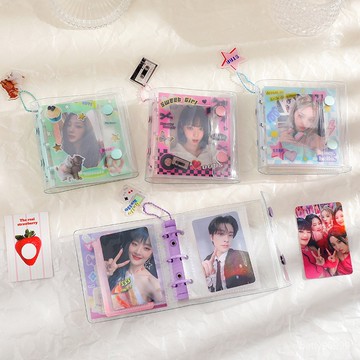 台灣出貨-ins風韓系PVC活頁相冊三寸一宮格追星小卡收納冊拍立得收藏卡冊女