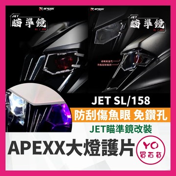 YO買百貨 APEXX JET SL 158 大燈護片 魚眼 護片 保護片 大燈罩 瞄準鏡  JETSL改裝 大燈改裝