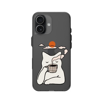 iPhone 17 Clear (相機按鈕) 酷墨灰 - ilovedoodle (Lim Heng Swee) - Coffee Cat: 貓在耍廢