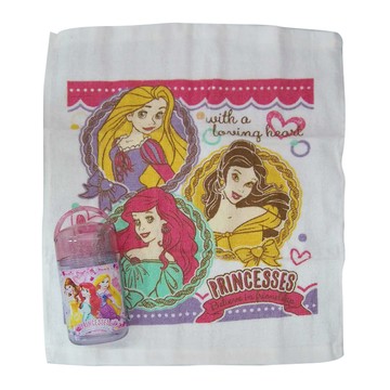 Skater 銀離子小方巾 + 收納盒組  迪士尼公主 白色  1組