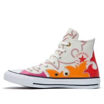 (WMNS) Converse Chuck Taylor All Star LE High Egret Red Orange 'White  Red'