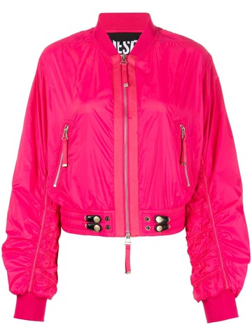 Diesel - zip-fastening bomber jacket - women - Polyamide - 40 - Pink