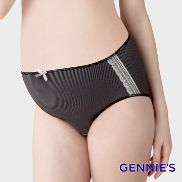 Gennies奇妮 新啡藏珍品咖啡紗孕婦中腰內褲-黑(GB35)