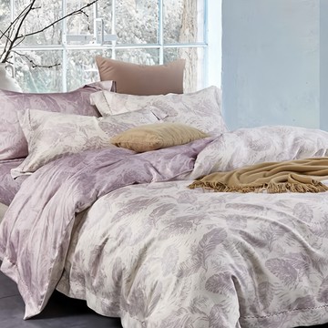 FOCA 100%萊賽爾纖天絲 四件式兩用被床包組  床包 + 兩用被 + 枕套 2個  特大  暖棕羽絲