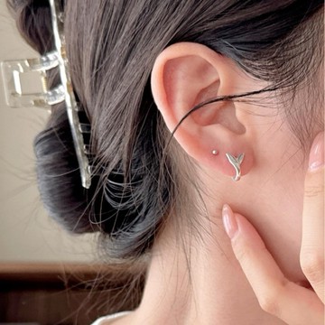 [Relise] （台灣現貨）A0564$ 通體純銀 s925純銀 魚尾耳扣 純銀耳扣 魚尾耳環 純銀 耳扣