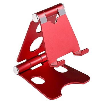 鋁合金 隨身 手機支架 適用於4-8英寸手機  雙調節 紅色  1個  C-0122A4