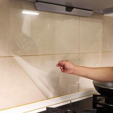 廚房防油貼紙透明耐高溫櫃灶臺用防油煙墻壁防水自黏墻面瓷磚墻貼 ATF【摩可美家】