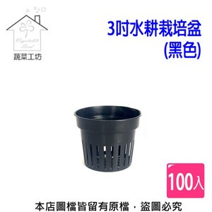【蔬菜工坊】3吋水耕栽培盆(水草栽培盆.定植籃.水草盆.水耕盆)100個/組(黑色)