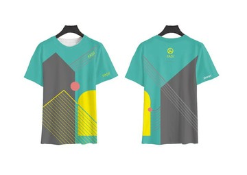 山脈幾何機能T-Shirt—男