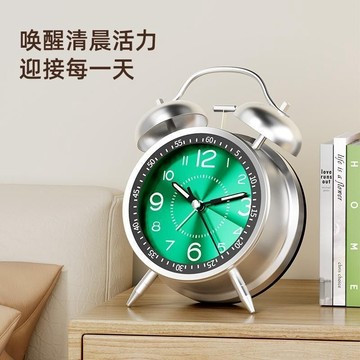 金屬鬧鍾學生專用2025新款超大聲熒光靜音可充電鬧鍾兩用臥室清倉 UXDW  萬嘉