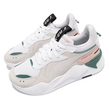 Puma 休閒鞋 RS-X Reinvent Wns 女鞋 厚底 麂皮 灰 綠 老爹鞋 371008-13