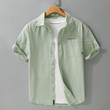【巴黎精品】現貨+預購 男襯衫短袖上衣男日系寬鬆休閒襯衫男裝-夏日簡約百搭清新男上衣5色a1kq61