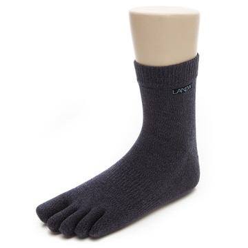 【買7送2】優纖淨休閒短筒五趾襪-藍灰(298780327)