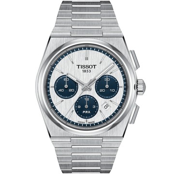 TISSOT 官方授權 PRX系列 熊貓 70年代復刻計時機械錶 開學新裝備-42mm T1374271101101