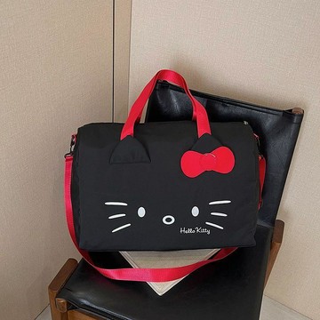 ✨臺灣出貨✨HelloKitty 旅行包 卡通可愛 行李箱 大容量 單肩便攜式 手提 健身包 斜挎包拉桿行李袋 防水收納