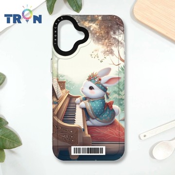 TRON IPHONE 16 PLUS 彈鋼琴的古風兔子 防摔 MAGSAFE 磁吸 太空載具殼 透白 手機殼