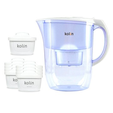 Kolin 歌林 濾水壺 + 四重濾芯 + 五重淨垢濾芯 8個 Brita 適用  白色  1套