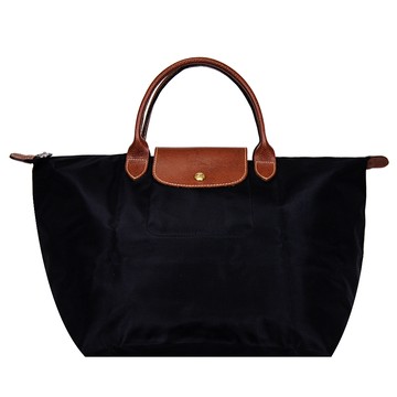 LONGCHAMP Le Pliage 短把摺疊水餃包(中/黑)