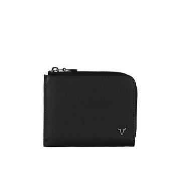 VOVA 台灣總代理 亞岱爾 3卡L型拉鍊短夾-黑色/VA139W045BK